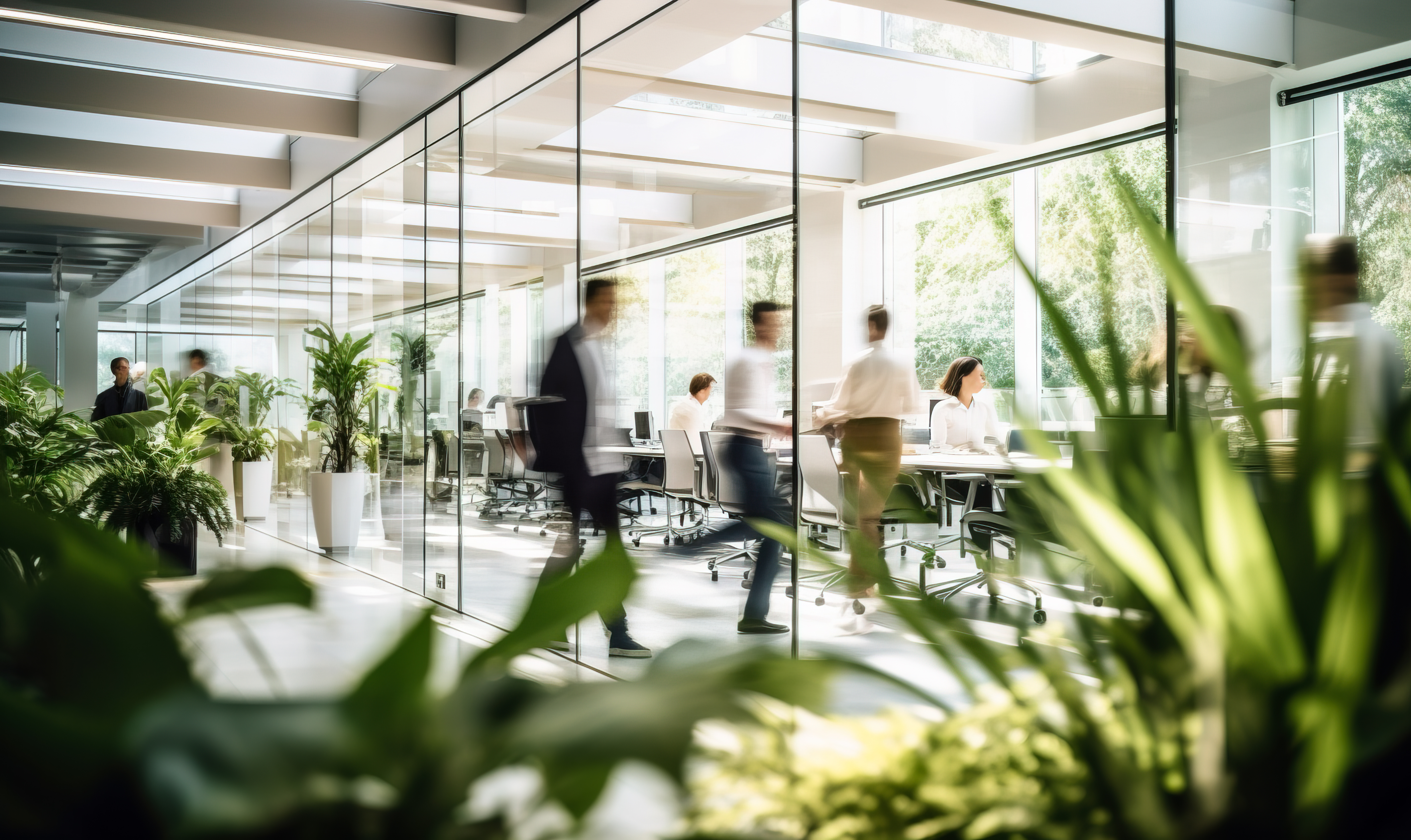 Business team working in a modern office